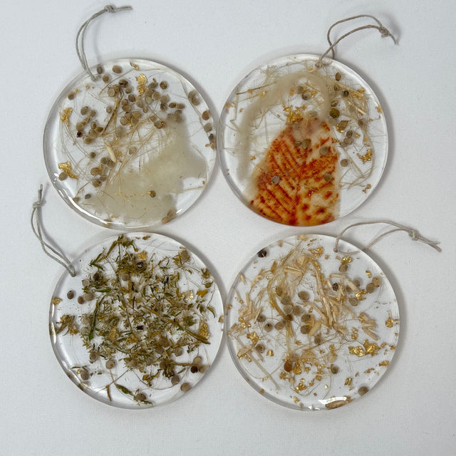 Hemp + Resin Ornaments / Sun Catchers