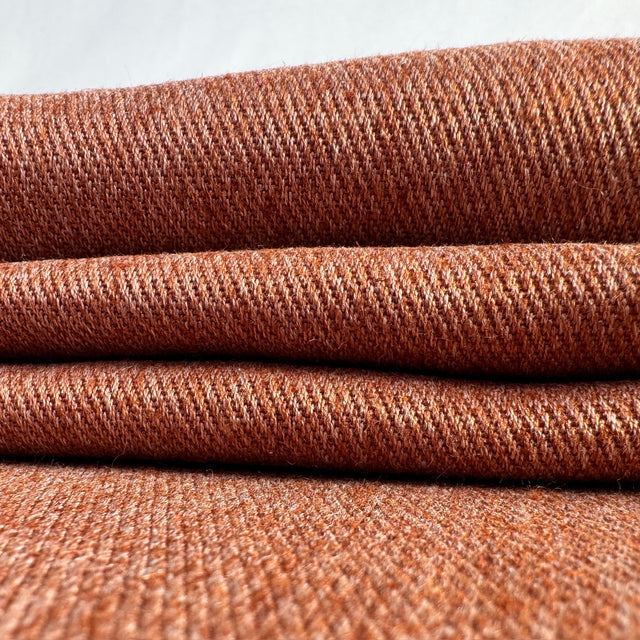 Terra Cotta Hemp Twill Folded on white background