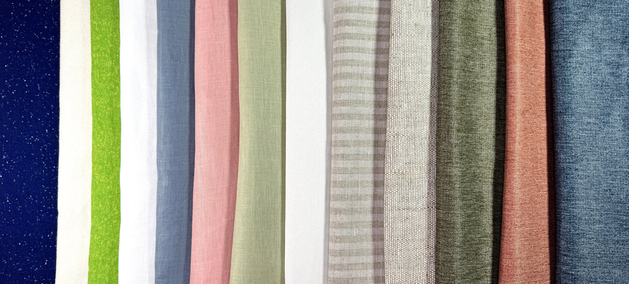 variety pack shocasing all available fabrics - including hemp linen, hemp canvas, hemp twill