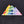 rainbow triangular folded  fabric pocket square on a dark textured background