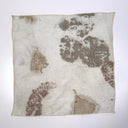 natural Textile with brown abstract leaf patterns on a white background