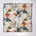 Floral patterned fabric on a white background