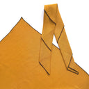 two mustard bandanas - one laid flat and the other folded to be used as a headband