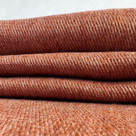 Terra Cotta Hemp Twill Folded on white background