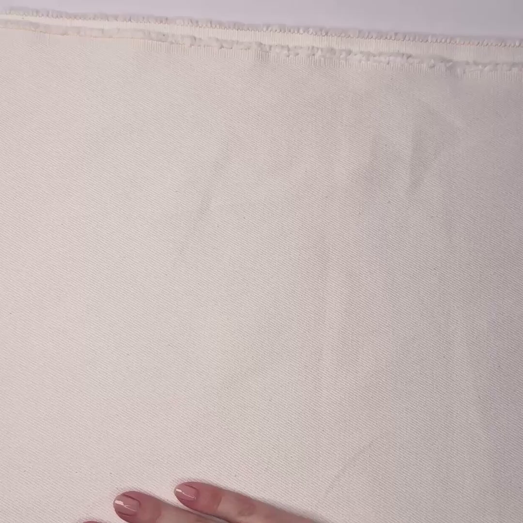 Hemp cotton twill shown on both sides and folded