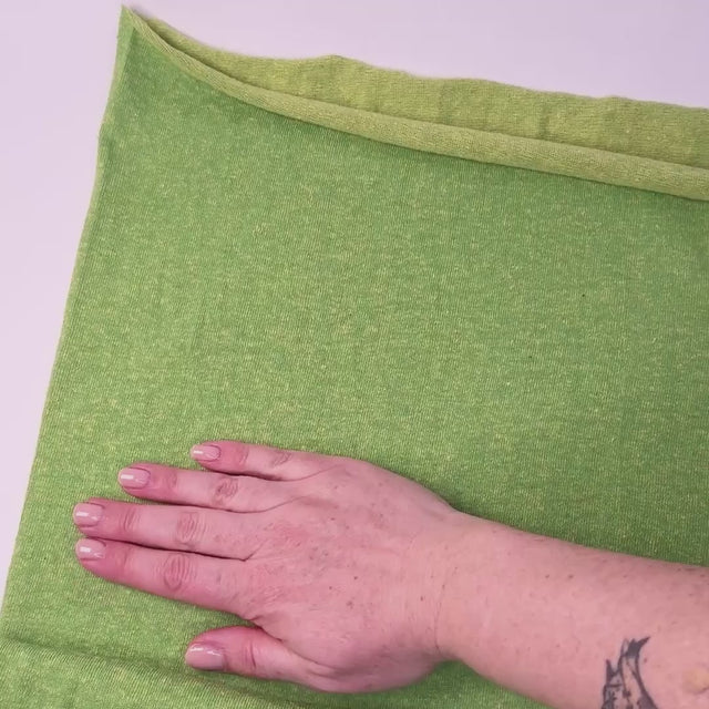 lime jersey crumpled and stretched